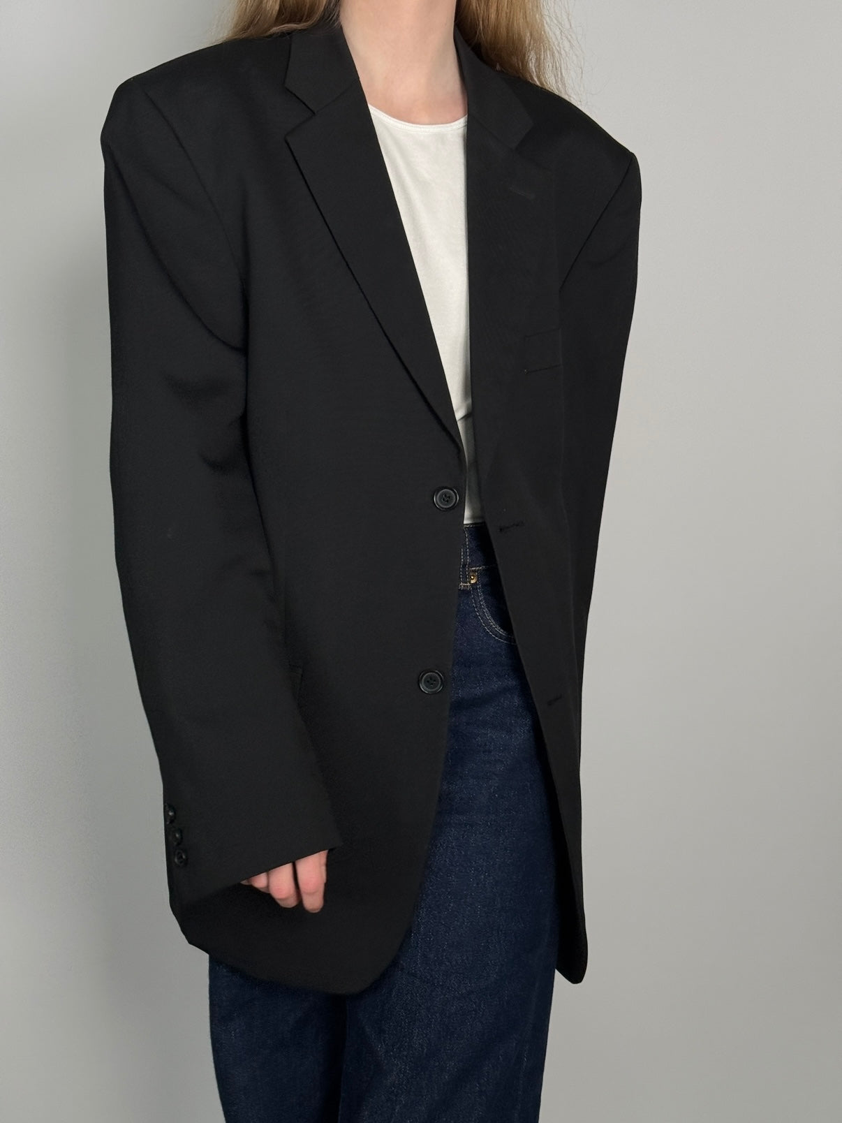 Wool Blend Statement Blazer str. 42