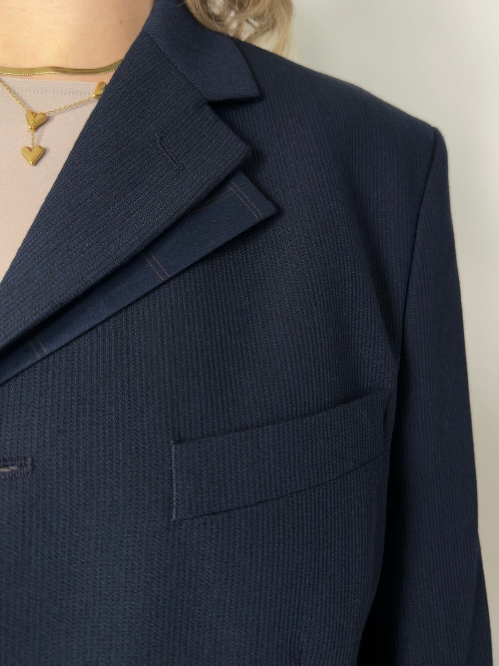 Contrast Details Wool Blend Blazer  str. 42