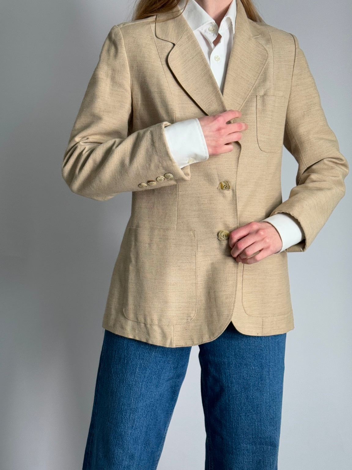 Linen Blend Blazer str. 38