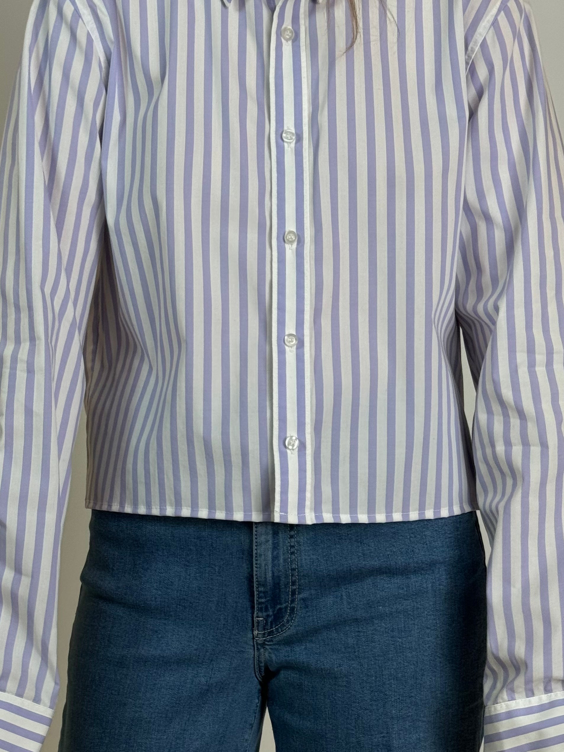 Cropped Purple Stripe Shirt str. S/M