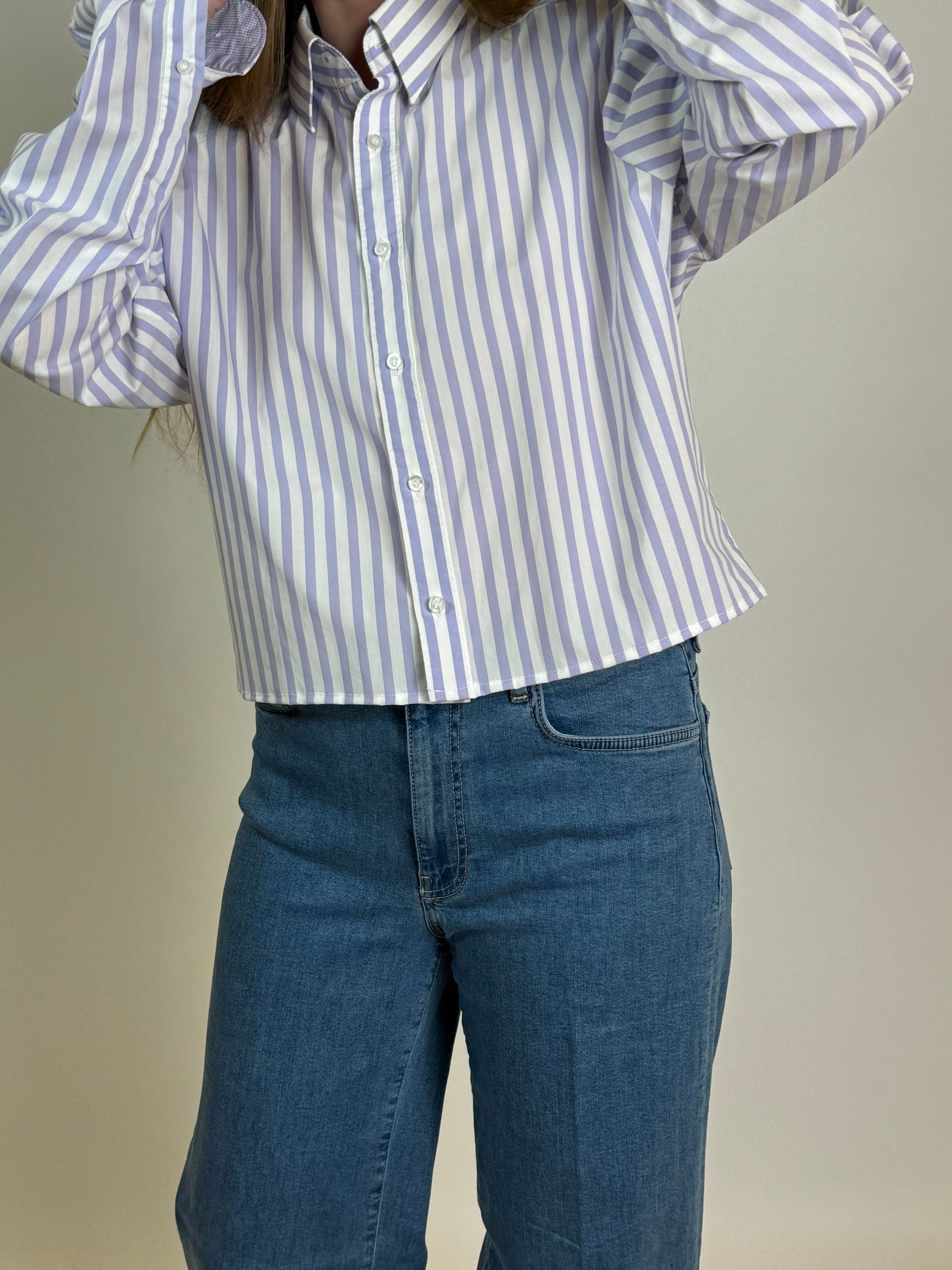 Cropped Purple Stripe Shirt str. S/M