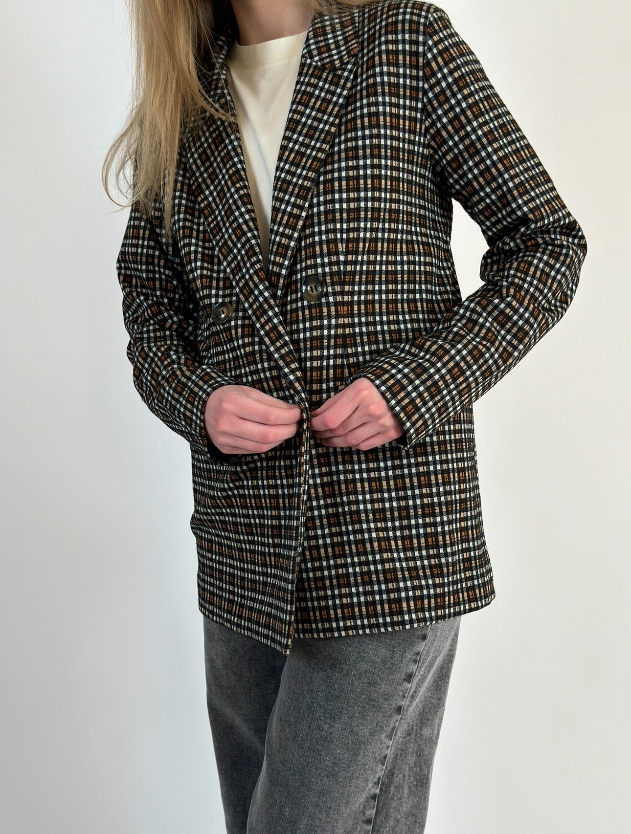 Soft Checkered Blazer str. 36