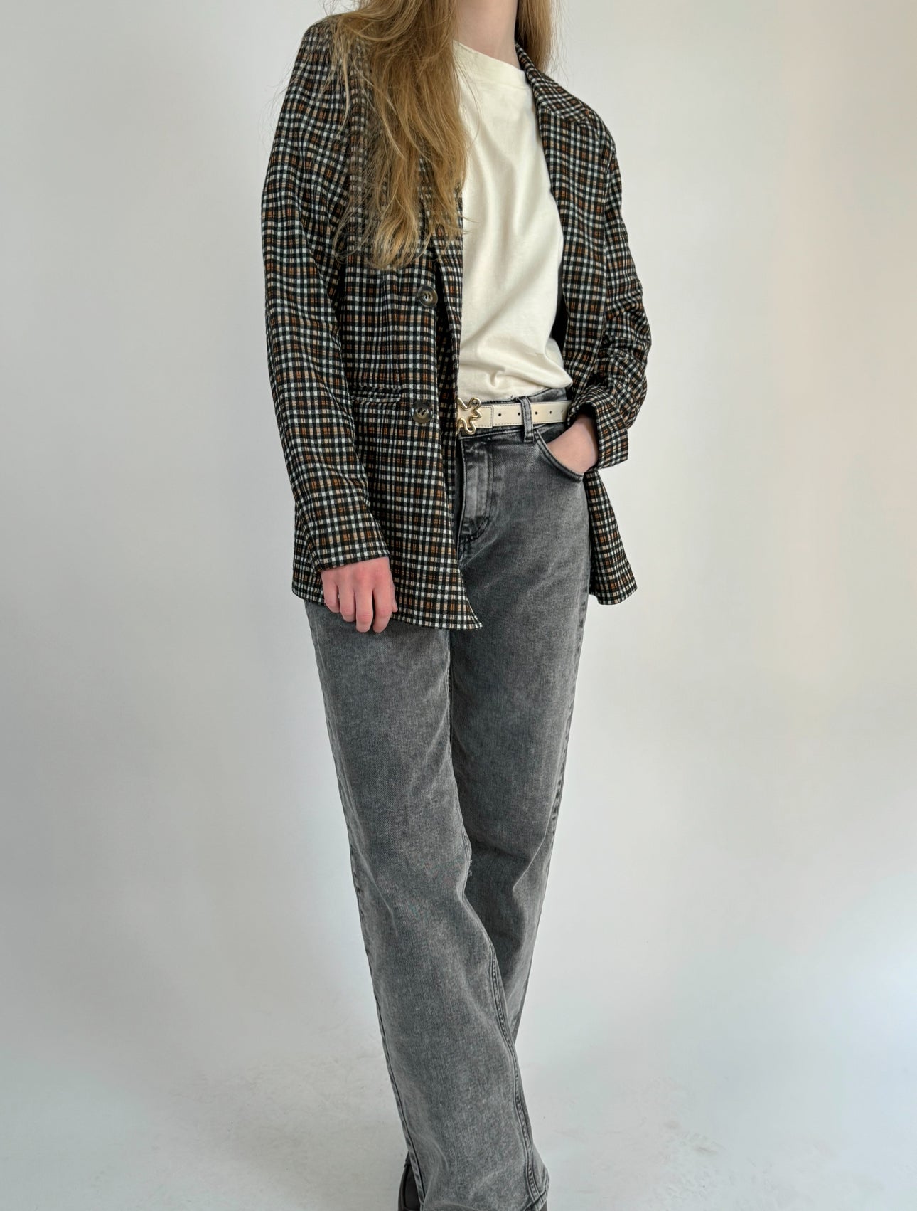 Soft Checkered Blazer str. 36