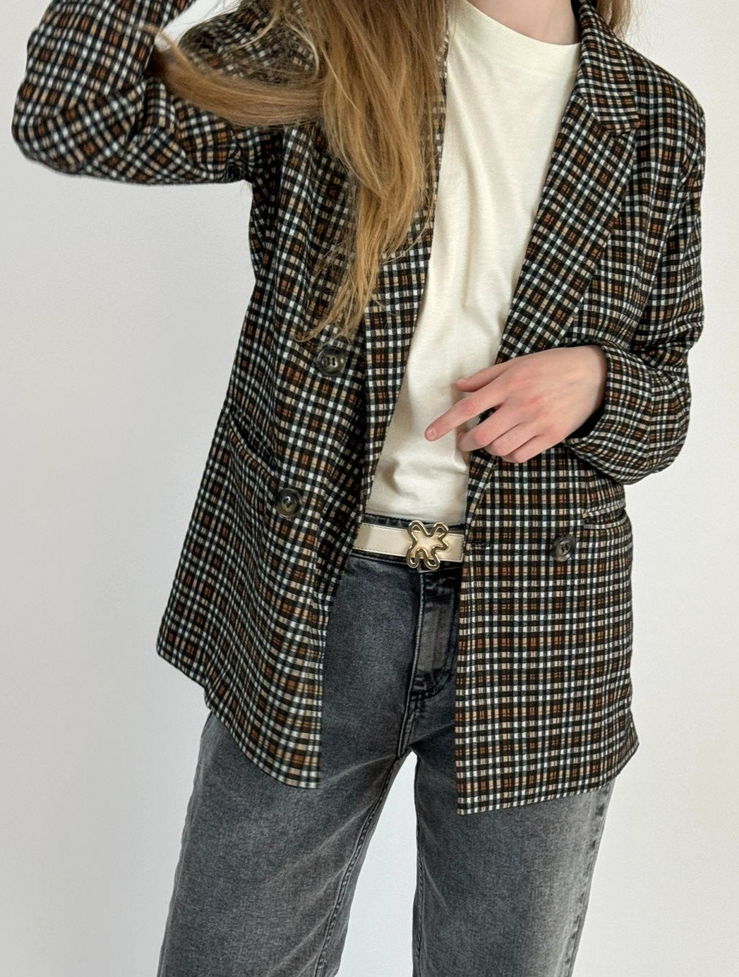 Soft Checkered Blazer str. 36