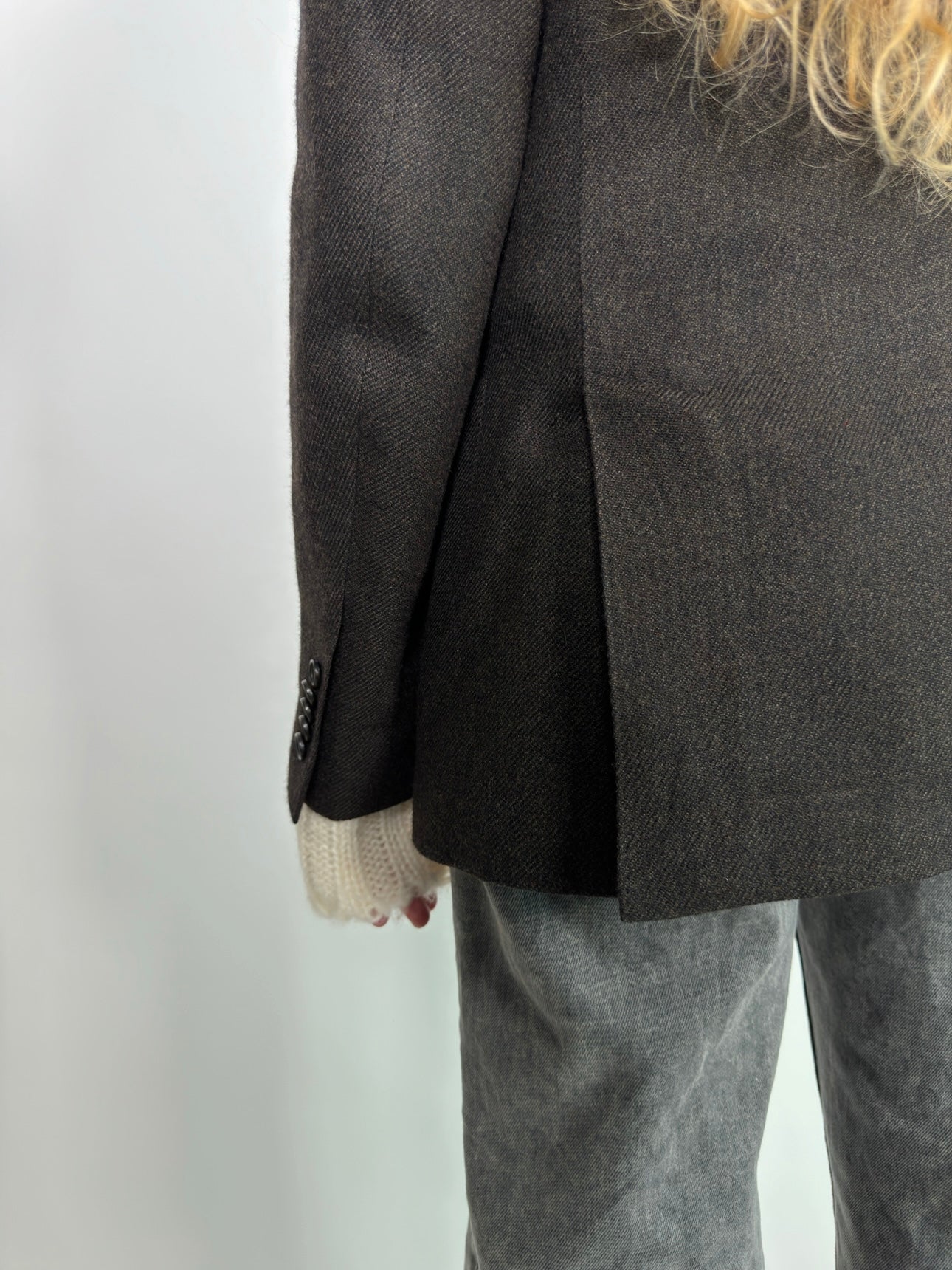 Brown Wool Blend Blazer str. 40