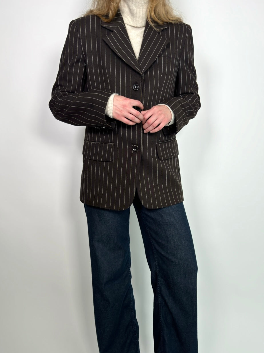 Brown Pinstripe Blazer str. 38