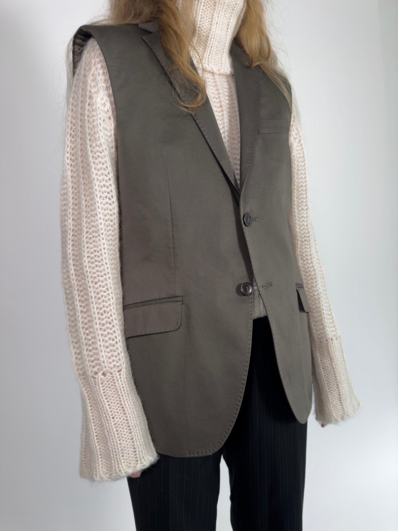 Grey Blazer Vest str. 38