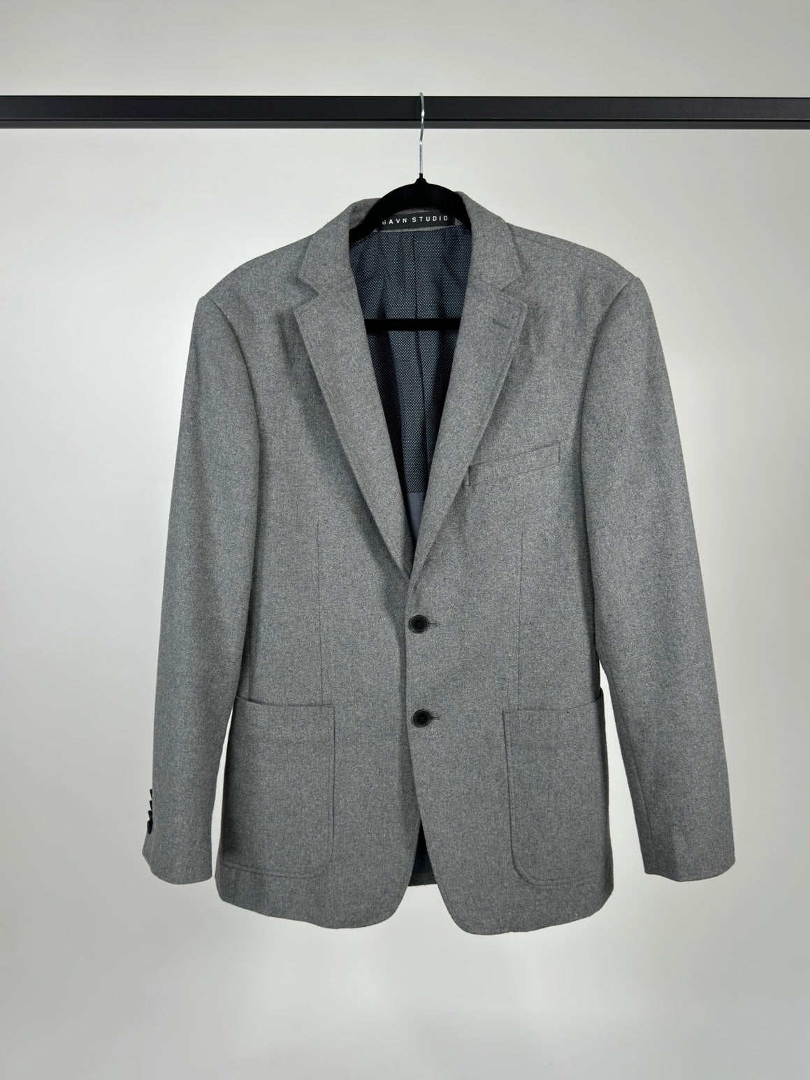 Grey Wool Blend Blazer str. 38