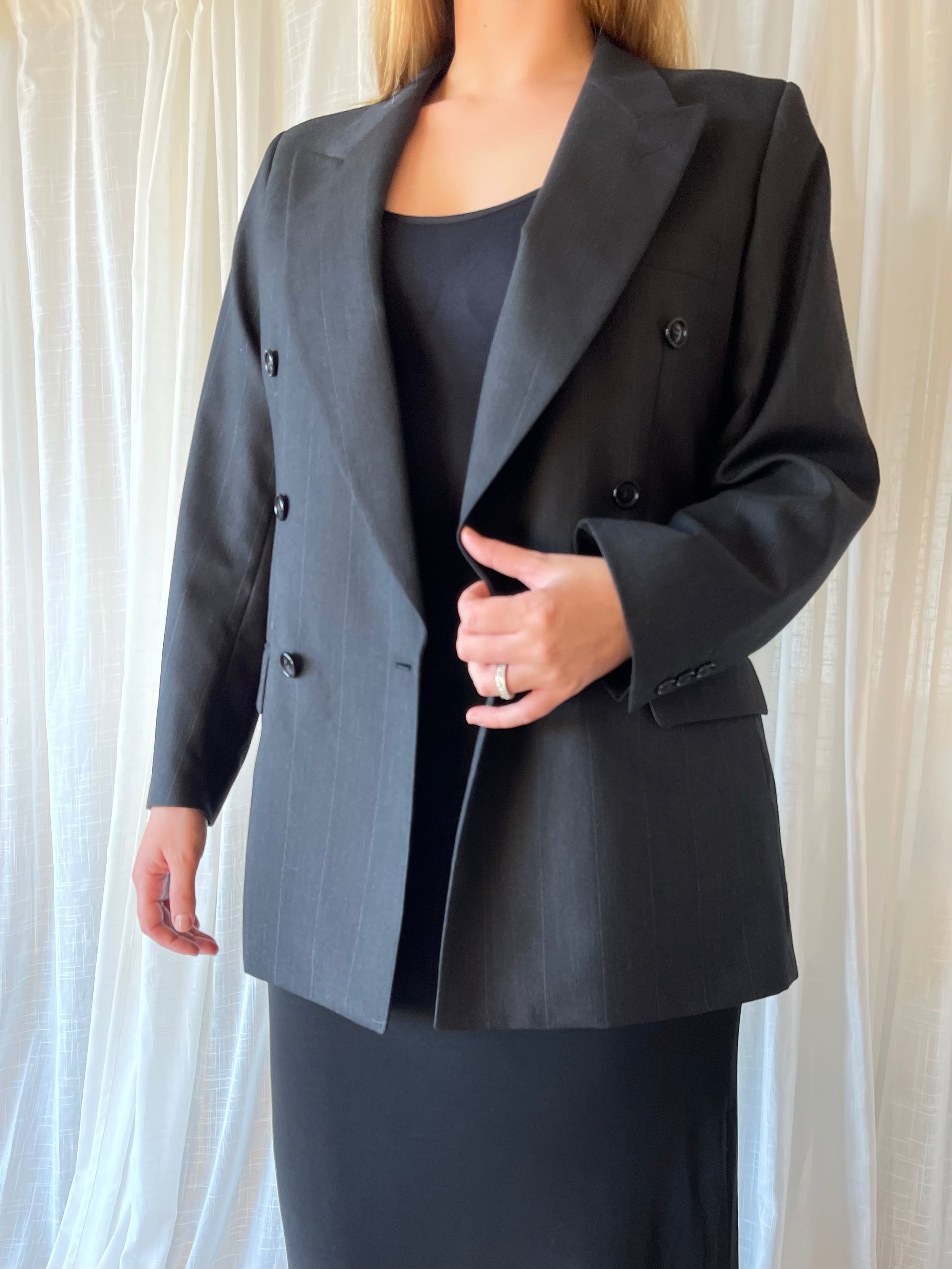 Grey Double Breasted Blazer str. 40